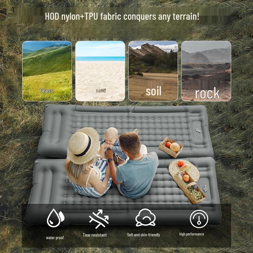 Inflatable Camping Mattress - Pull-Strap Style Tent Sleeping Pad