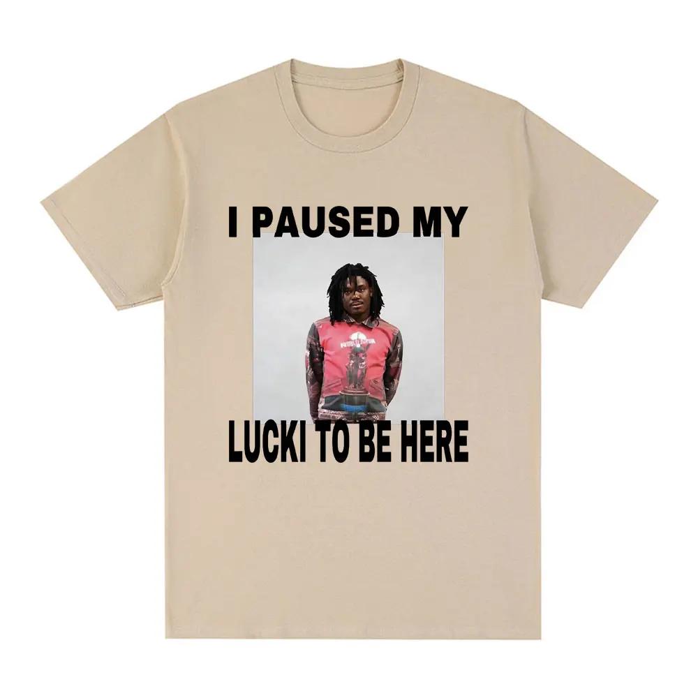 Ken Carson I Paused My Lucki To Be Here Tshirt Unisexs Fashion Retro Tshirt Casual Loose Short Sleeve Tshirt