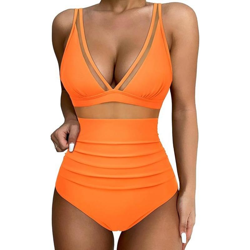 One-piece swimsuit Sexy tight clear bikini swimsuit, backless perspective