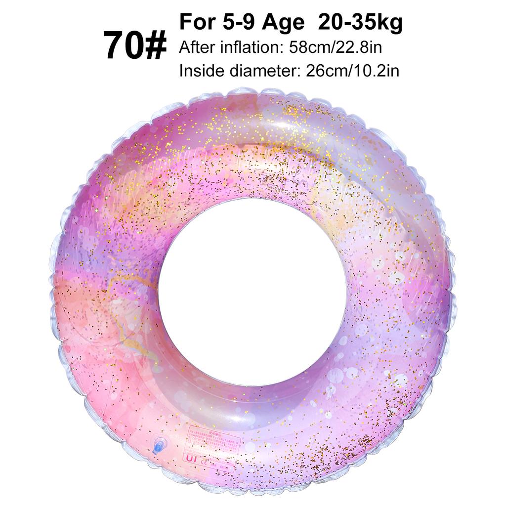 1PC PVC Inflatable Swimming Ring Pink Sparkle Pool Floats Tube for Summer Pool Beach Lake