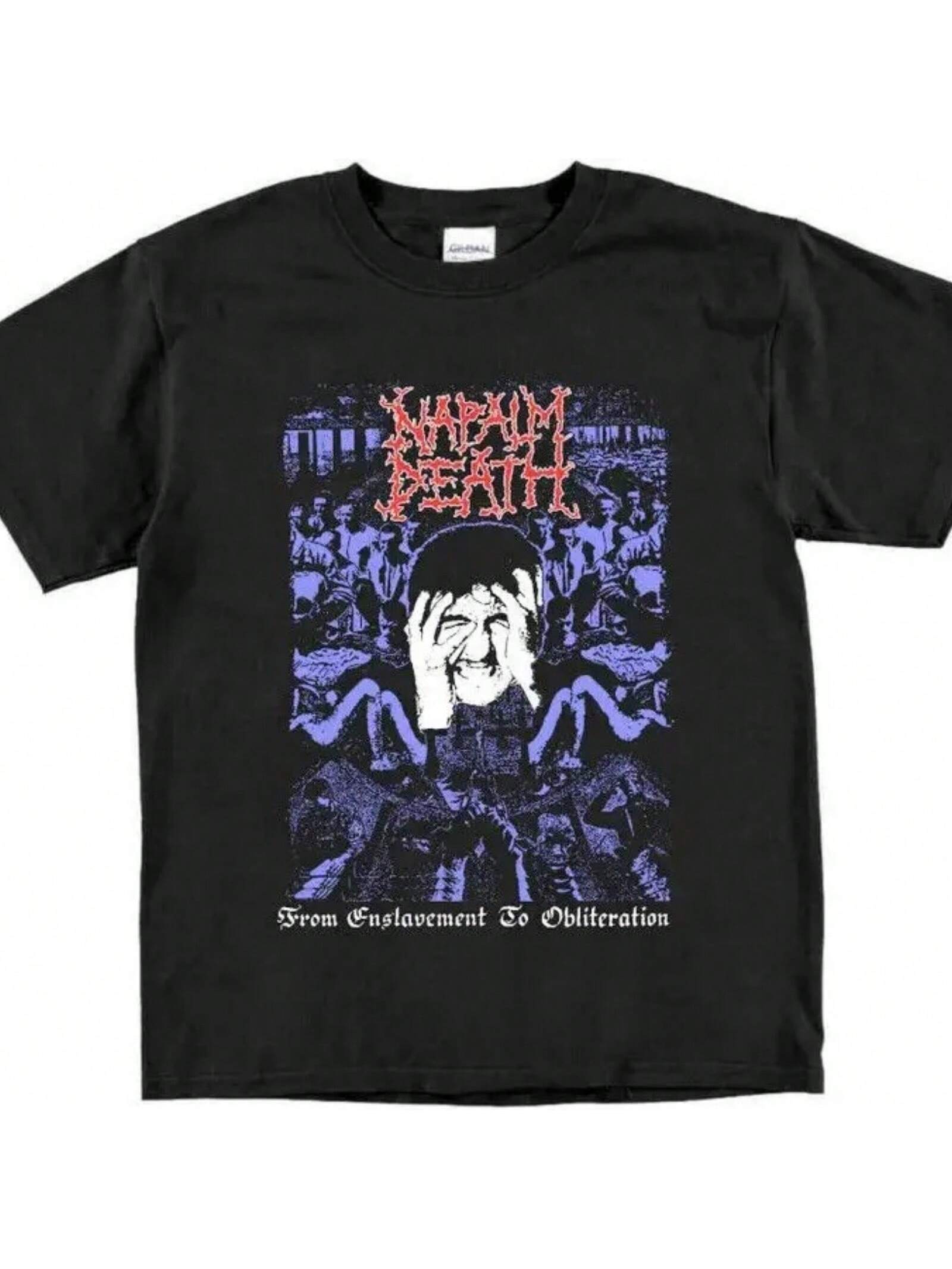 Napalm Death From Enslavement To Obliteration T Shirt Vintage Grindcore Punk SOB S