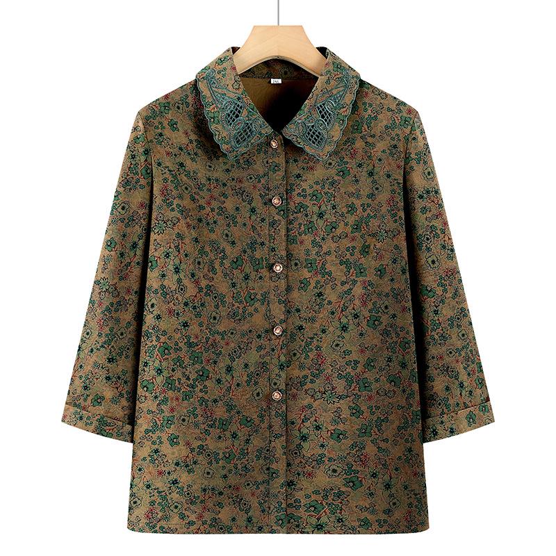 

Spring/Summer Grandma-Style Plus Size Cardigan - Printed Fashion for 60s-70s Women 5XL (recommended 155-165 jin)