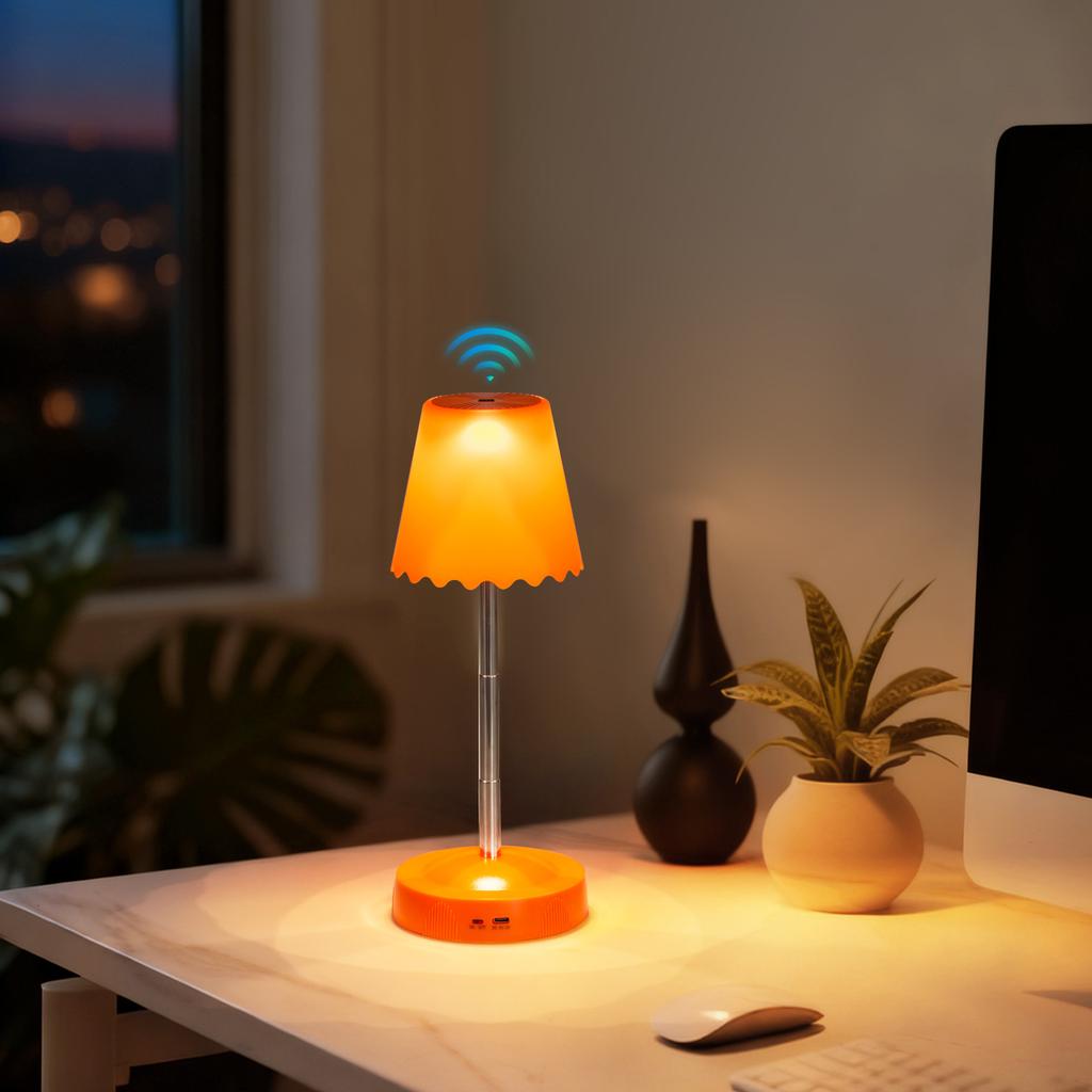 Rechargeable Desk Lamp Smart Cordless Adjustable Height Ambient Light Battery Powered Table Lamp for Bedroom Restaurant
