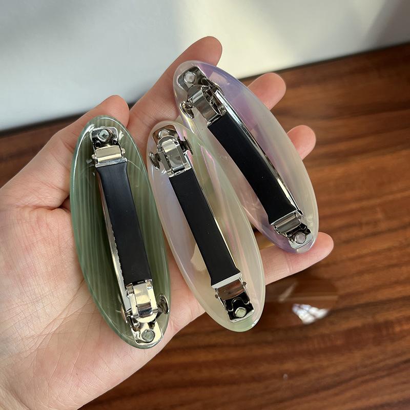 Korean Acetic Acid Hair Clip Women's Oval Spoon Clip Spring Clip Hair Pin Top Clips Simple Headpiece Women Hair Accessories