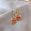 Fashion Jewelry Chinese Style Pony Earrings Rhinestone Drop Earrings New Year Horse Earrings  Woman