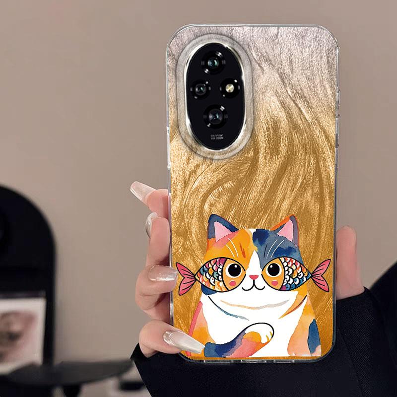 Case For Honor 400 Lite X9c X9a X8a 200 Pro 200 Lite 5G Phone Cover Cartoon Cat Panda Pattern Popular Fashion Protective Bumper