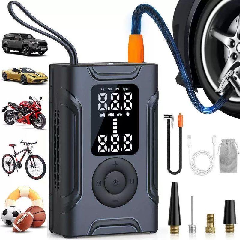 Car Air Pump, Car Tire Inflator, Portable Mini Digital Display Smart Wireless Car Air Pump