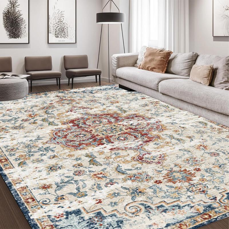 

American Bohemia Style Retro Carpet Living Room Sofa Bedroom Bedside Study Kitchen Entrance Door Rug Non-slip Luxury Decor Mat 40x60cm