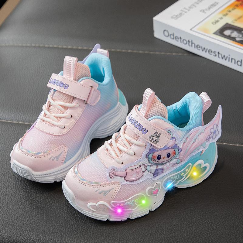 

Children s fashion running shoes Autumn 2025 new men s and women s middle-aged and older children s rotating button casual non-slip sports shoes 25