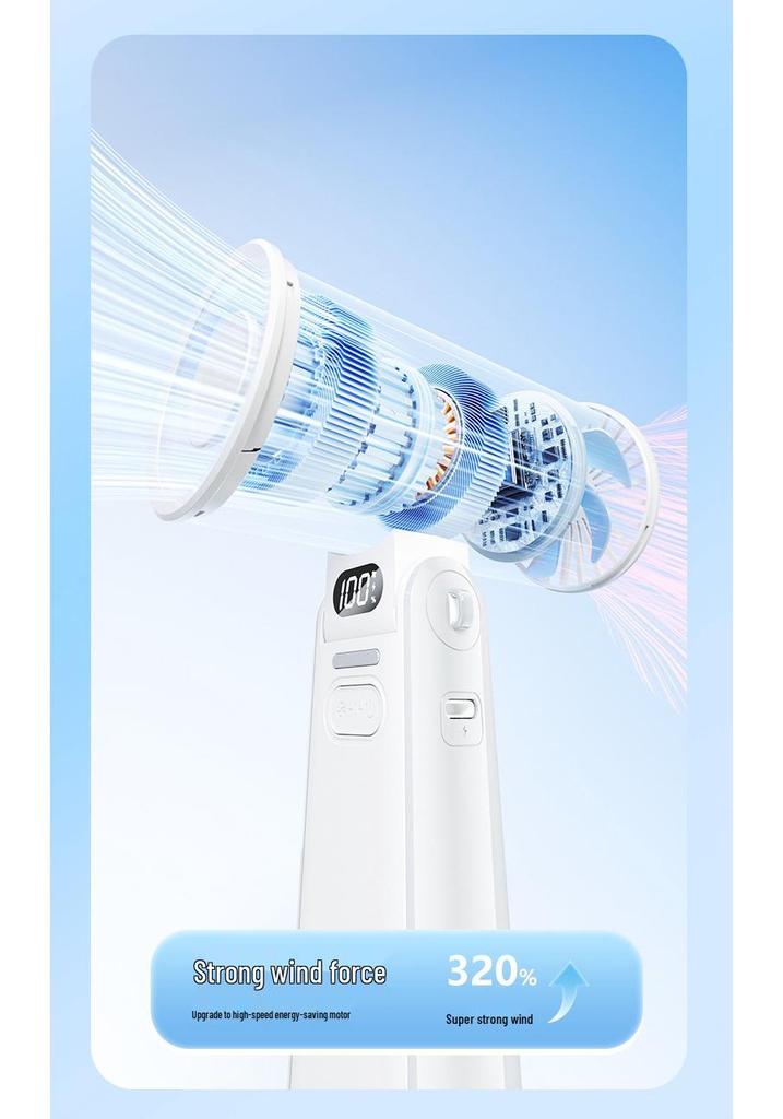 2026 High-Speed Portable Neck Fan: 100 Speeds, USB Rechargeable, Foldable, Strong Wind