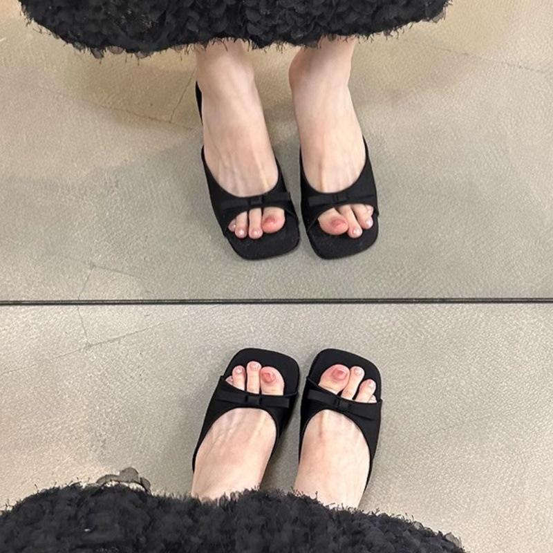 High-heeled French Small Cool Slippers Fairy Shoes 2025 New Summer Fashion Outer Wear Temperament Versatile Niche Sandals