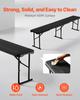 Plastic Folding Bench, 6 ft Portable Bench for Outdoor Picnic Party Camping Dining, Foldable Smooth HDPE Seat for Garden Soccer Multipurpose