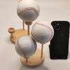 1 Set Wooden Baseball Display Stand 3 Balls Show Holder Multifunction Tennis Golf Sports Balls Base Desktop Rack Baseball Enthusiast Gift
