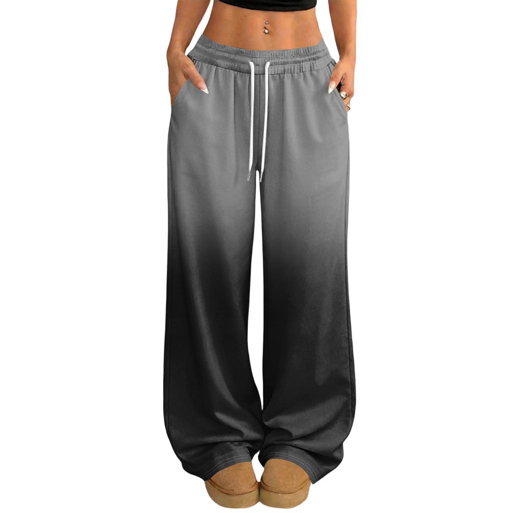 Damen Lässige und Modische Bedruckte Elastische Taille Weite Hose