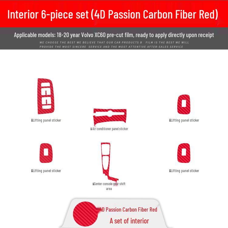 Volvo XC60 '18-'21 Carbon Fiber Interior Trim Sticker - Free Replacement