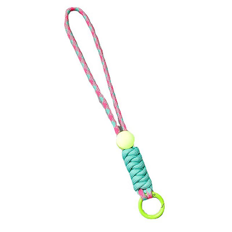 1Pc Color Combination Knot Mobile Lanyard Creative Short Braided Lanyard Mobile Phone Case Key Ring Can Be Detachable Anti-Loss