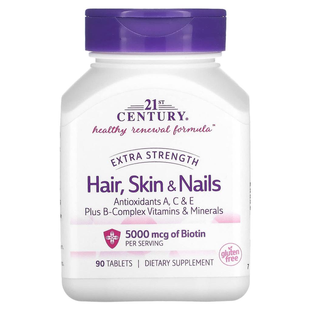 21st Century, Hair, Skin & Nails, Extra Strength, 90 Tablets