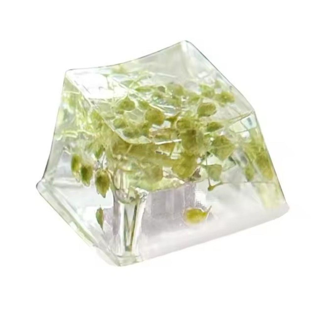 Translucent Mechanical Keyboard Keycap OEM R4 Resin Keycap Dried Flower Keycaps  Cherry MX