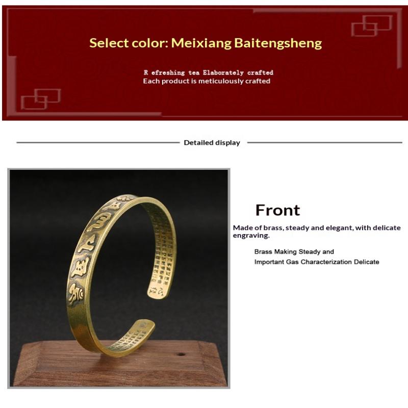 Messingarmband Metallfigur Vintage Herz-Sutra Sutra-Armband Massives Messing Wohnzimmerdekoration