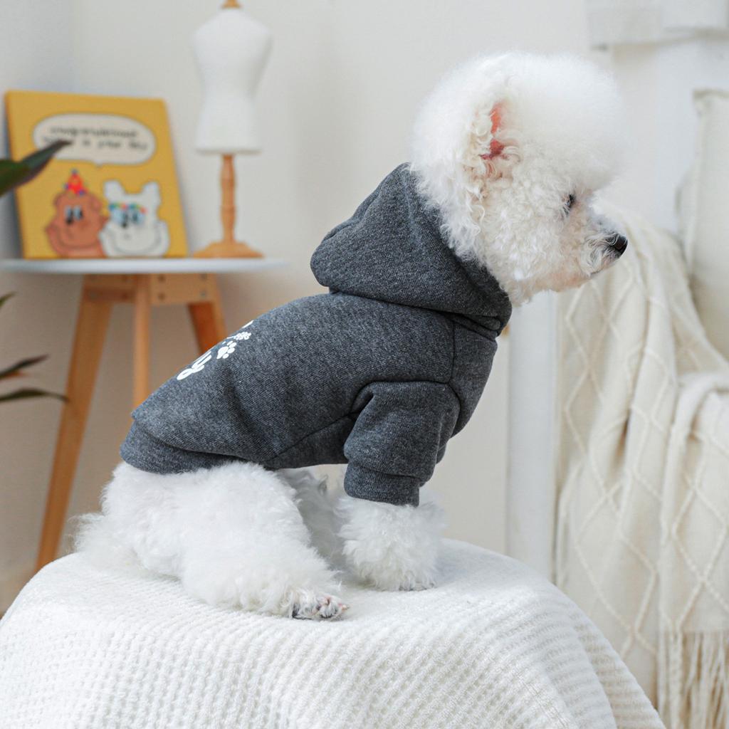 Pet circle pet clothes, dog clothing, white body plush baby, ash sweatshirt