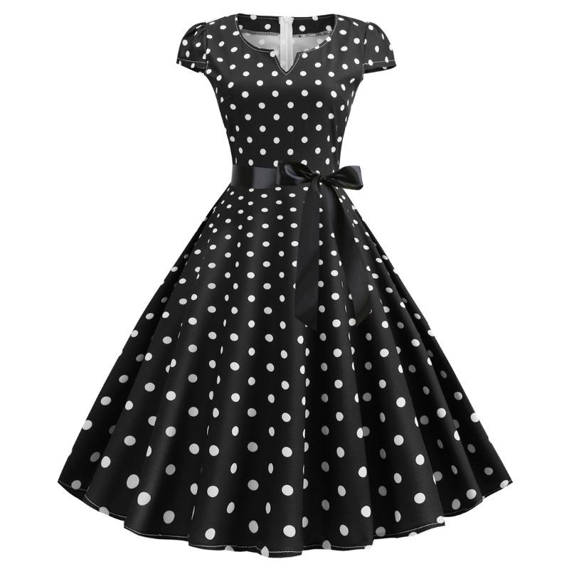 QICED Fashion Summer Spring Short Sleeve V-Neck Casual Dresses