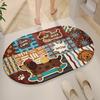 Cartoon Bathroom Floor Mat, Bathroom Sari Hemp Foot Pad, Toilet Door Non-Slip Absorbent Pad, Quick-Drying Carpet