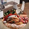 1 Stück Weihnachten Hund Büro Runder Teppich, Unter Bürostühlen Schlafzimmer Wohnzimmer Heimdekoration, Teppich für Büro, -1110212