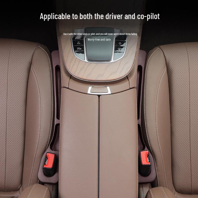 Förvaringsbox för bilbarnstolsglipa och set med läckagesäker tätning