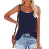 Damen Spaghettiträger-Top mit U-Ausschnitt Ärmellos Lockerer Schnitt Eis-Krepp Tanktop Rückseite Uni Cut-Out Lässige Sommer-Weste