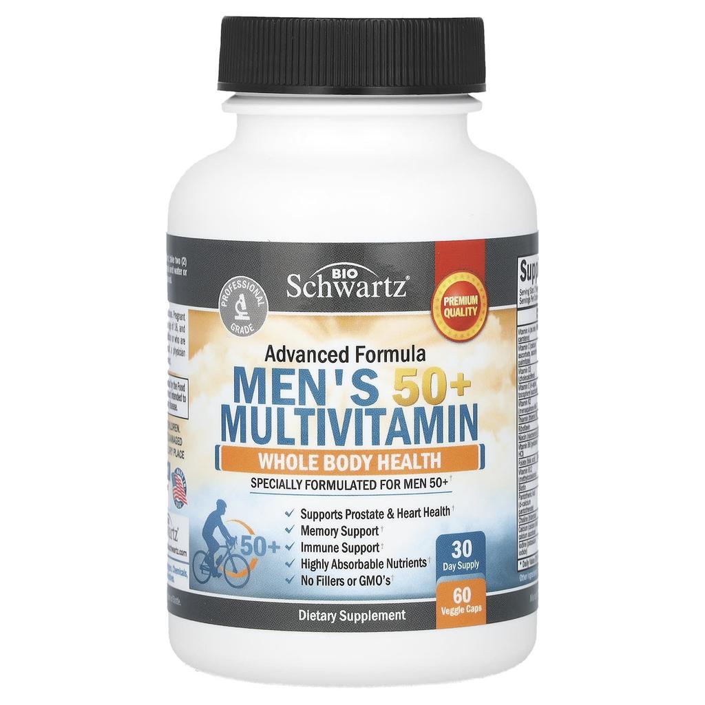 BioSchwartz Multivitamin for Men Over 50, 60 Veggie Capsules