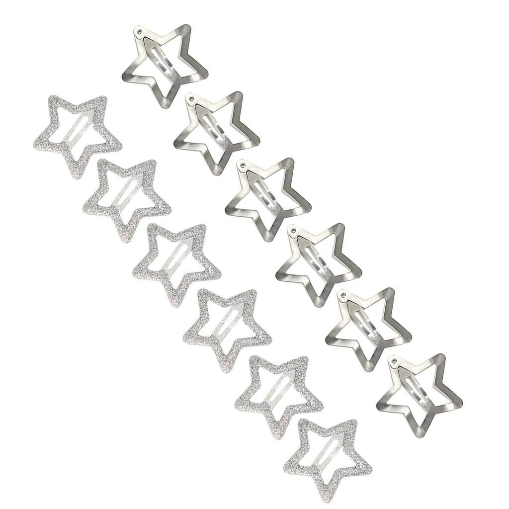 12pcs Star Shape Hair Clip Carnival Photography Hairpin for Woman Girls Dopamine Look Bangs Taking Photo Anti Slip