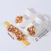 Baby-Set mit Blumenperlenschleife, Stickerei und Klebepunkten für Kleinkinder, Schuhe und Haarband