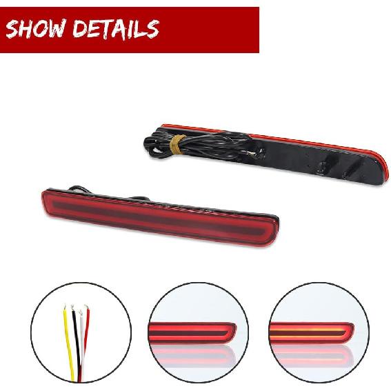 Red Lens 3 IN 1 LED Fog Lamp for Land Rover Discovery 3 LR3, Land Rover Discovery 4 LR4 & Range Rover Sport Rear Fog Bumper Reflector Brake Tail