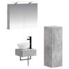 Bathroom Cabinet Set 4 Pcs Concrete Grey 40 X 10.5 X 60.5 Cm