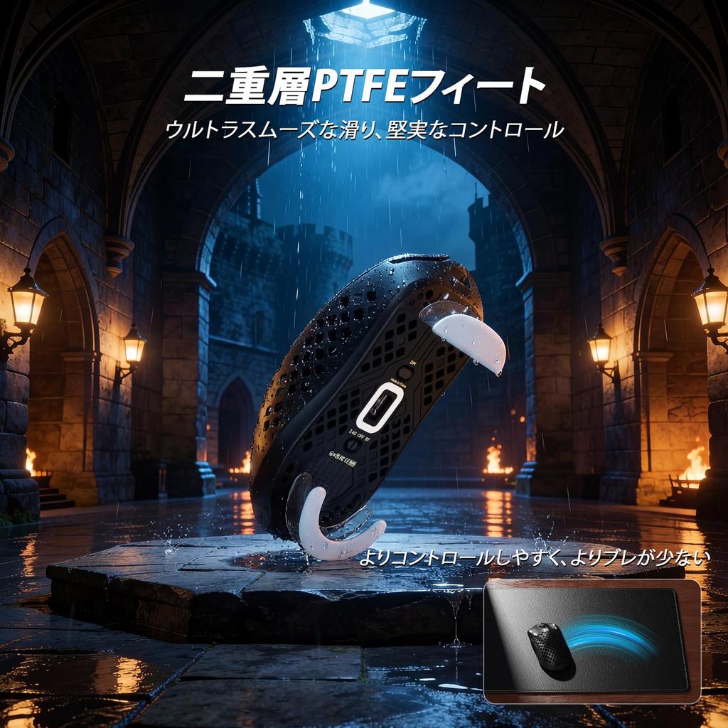 MAMBASNAKE M2 Genba Carbon Fiber Gaming PAW3395PRO 40000 BK52820 1ms High Durable 1000Hz Polling Dongle Ideal for Work or 5 Technical Standards