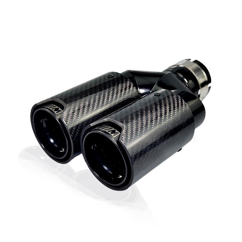 BMW Performance Exhaust Pipe - 80mm Stainless Steel Carbon Fiber Tailpipe.