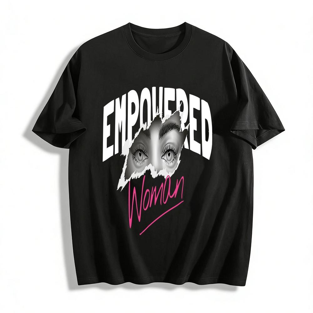 

Woman Eye Print Casual Top For Women Trendy Graphic Tee Pure cotton T-shirt XXS