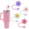 8/10mm Cherry Blossoms Straw Cover Dust-Proof Straw Tips Begonia Flower Straw Topper  Cup 30&40Oz