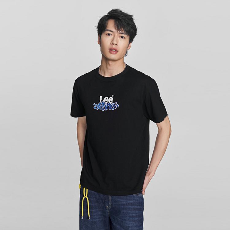 Lee T-Shirts Men's Black Crew Neck Moderate Straight Fit LMT0081264LE00FK11000