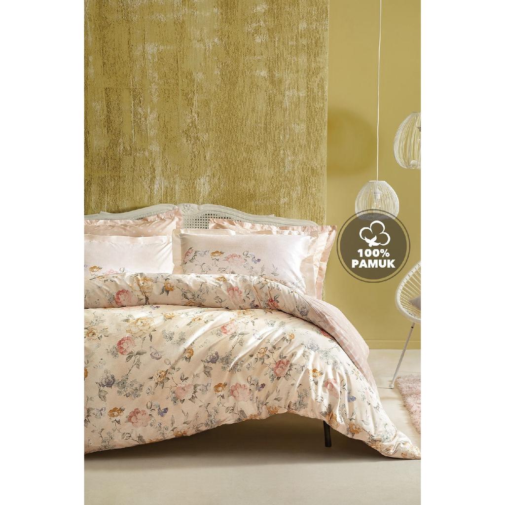 Farida Double Ranforce Duvet Cover Set - Salmon