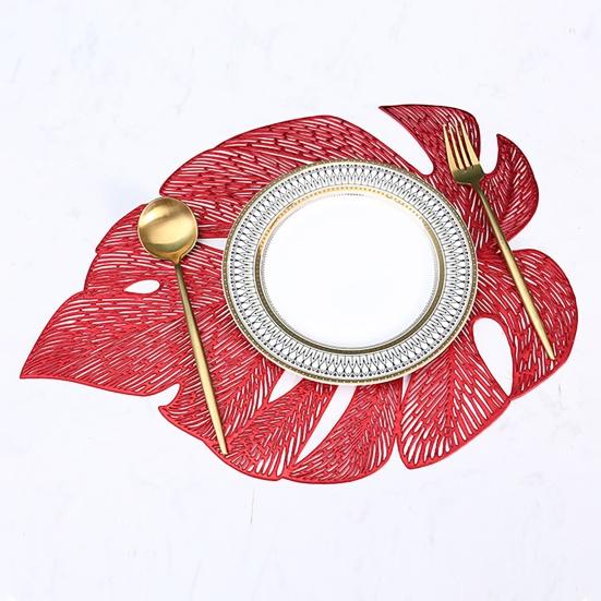 Table Mat Hollowed-Out Nordic Heat-resistant Simulation Turtle Back Leaf Placemats for Dining Table