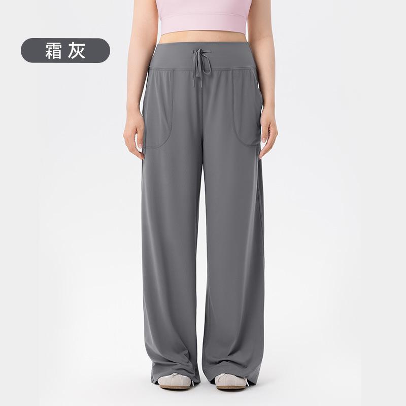 

Толстые мм свободные широкие брюки женская одежда прикрывающая мясо и выглядящая худой грушевидная фигура повседневные брюки высокая талия карман прямые спортивные штаны 2XL (recommended 150-87.5kg)