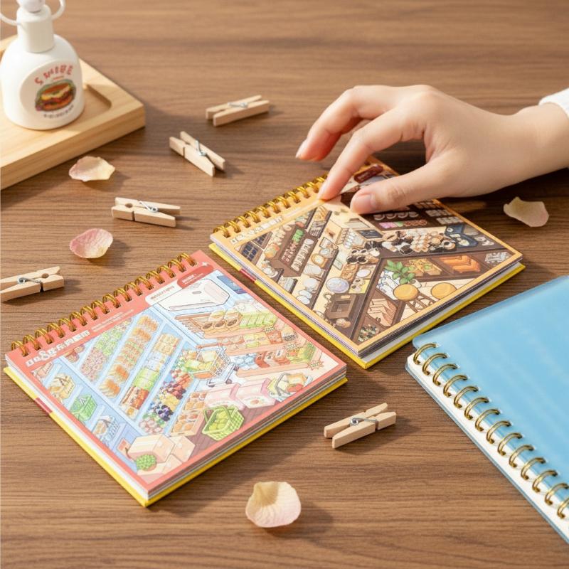 Mini Scene Sticker Book DIY Micro Landscape Decorative Stickers Educational Handmade Craft Toy For Journal Scrapbook Collage