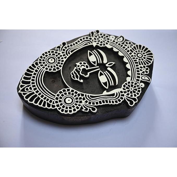 RSINC Arts Big Wooden Printing Block Devi Face (6 Inch) B089R7VPTZ