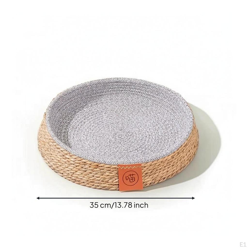 Geweven Kattenmand Rond Bed met Kraboppervlak Krabvriendelijk voor Katten, Kittens, Binnen,