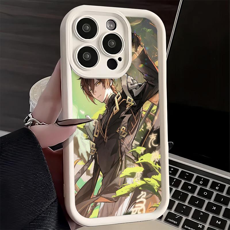 Phone Case for iPhone 17 Air 16E 15 16 Pro Max Genshin Impact Zhongli Cover 14 Plus 13 12 Mini Soft Shell Silicone Fundas