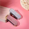 Peigne pliant portable double usage avec miroir et strass pour femmes