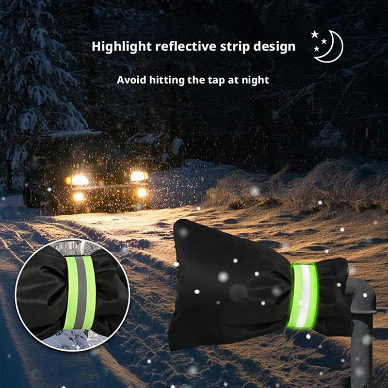 Insulated Faucet Anti-Freeze Cover Outdoor Pipe Protection Sleeve For Winter Freeze Prevention & Dustproof Warmth