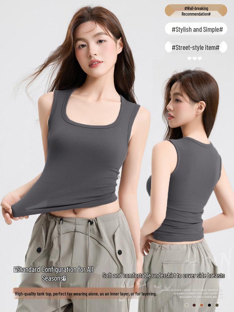 Canottiera da Donna con Schiena a Y Estate 2026: Cotone Puro, Spalline Larghe, Copertura Laterale del Seno, Gilet Versatile da Indossare Sopra