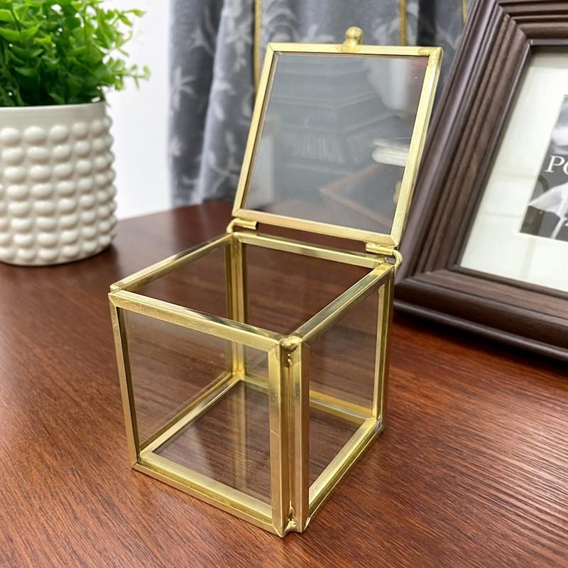 Hexagonal Engagement & Wedding Ring Box - Transparent Glass Jewelry Storage Gift Box